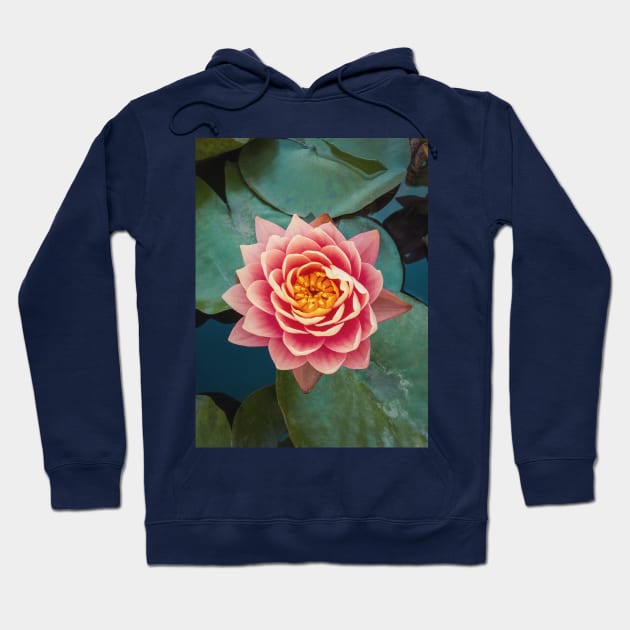 pink water lily Hoodie by psychoshadow